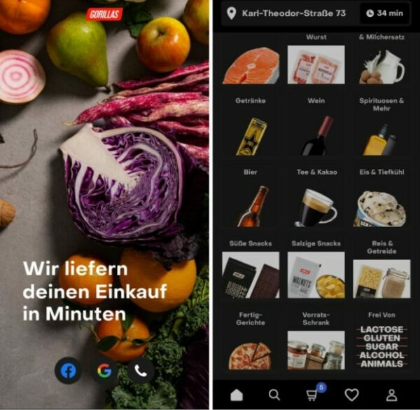 Gorillas München - Screenshot 2022 09 01 163530 e1662661883635 Gorillas Online Supermarkt