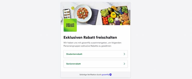 HelloFresh Neukunden - ghrgerg Studentenrabatt