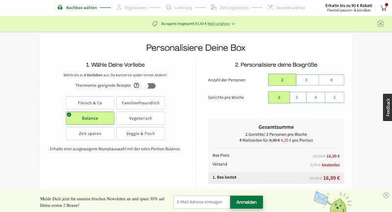 HelloFresh ohne Abo - image 9 HelloFresh Webseite Screenshot