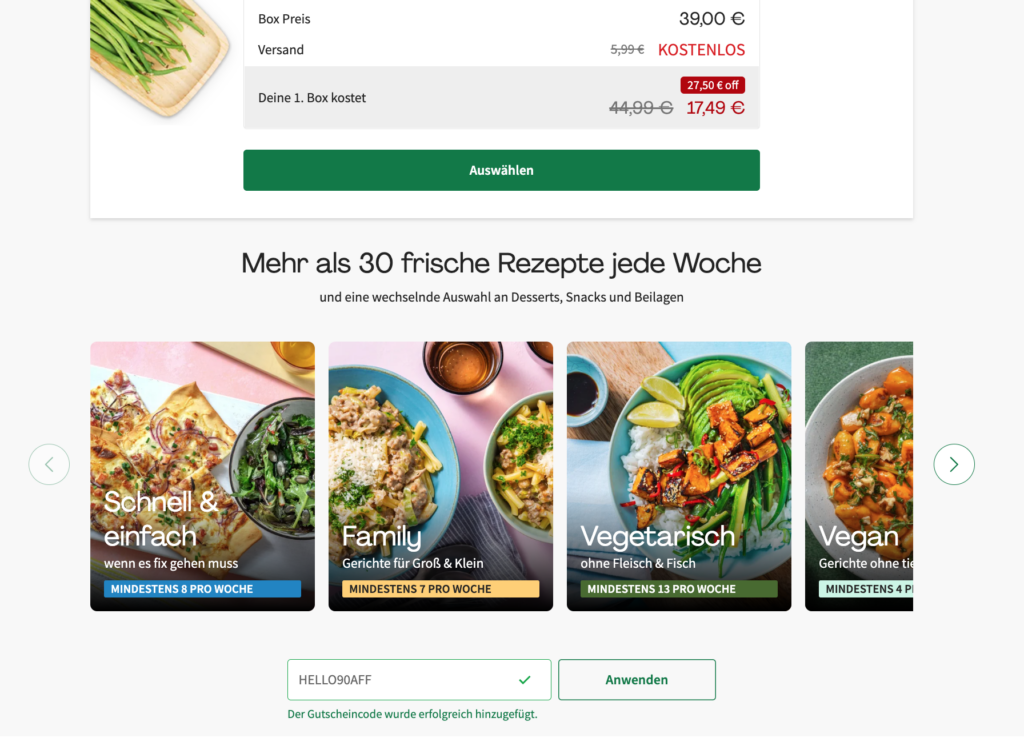 Hello Fresh Gutschein - Screenshot 2023 01 06 at 12.07.56 Hellofresh Gutschein einlösen Neukunde