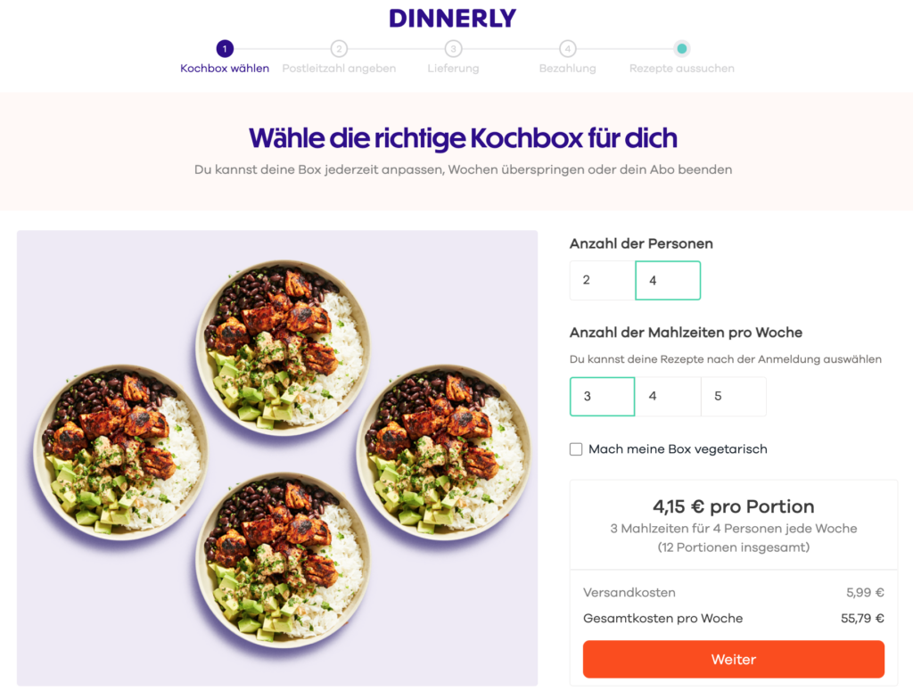 Dinnerly vs Hello Fresh - Screenshot 2023 01 14 at 12.10.39 Dinnerly vs Hello Fresh Vergleich: Dinnerly Bestellvorgang
