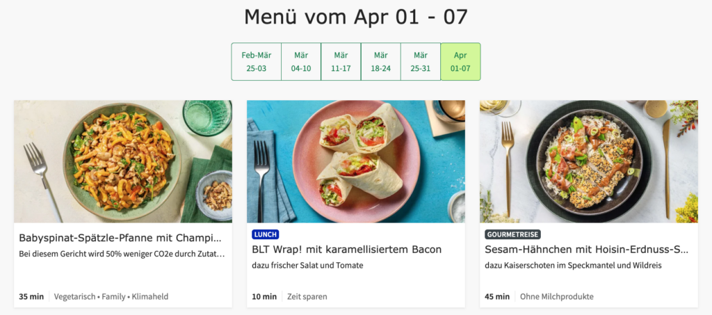 HelloFresh Rezepte - Screenshot 2023 02 23 at 12.49.26 Hellofresh menü