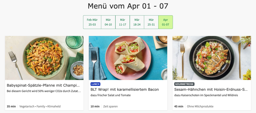 Hellofresh menü