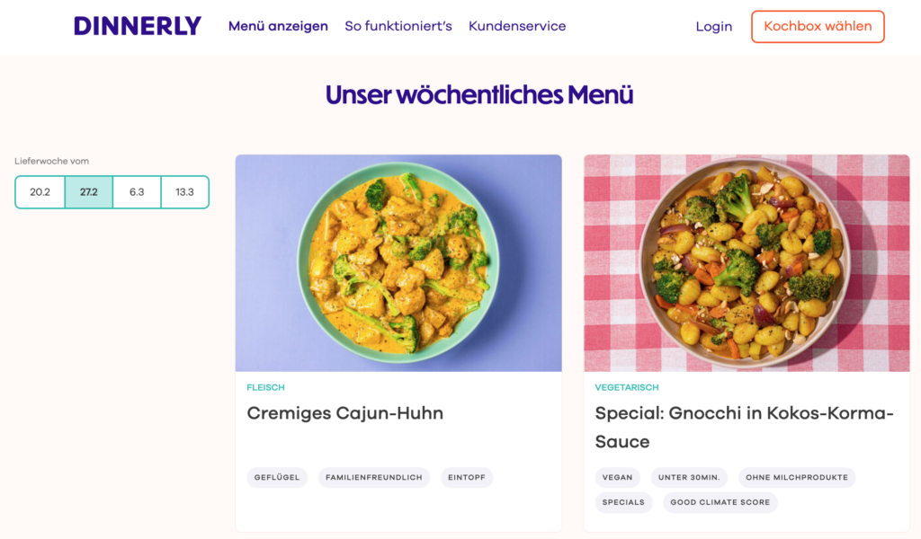 Dinnerly Rezepte - Screenshot 2023 02 24 at 10.14.28 Dinnerly Menu