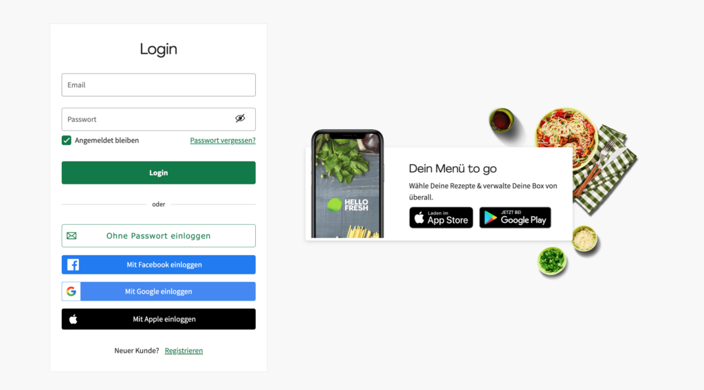 HelloFresh Login