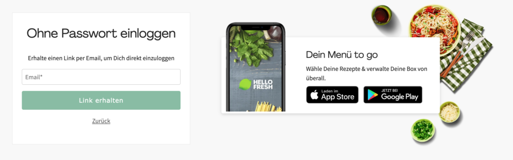 HelloFresh Login - Screenshot 2023 02 27 at 10.06.35 HelloFresh Login ohne Passwort einloggen