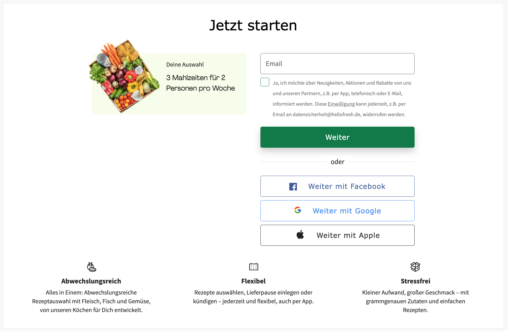 HelloFresh Login 2024 KOCHBOX