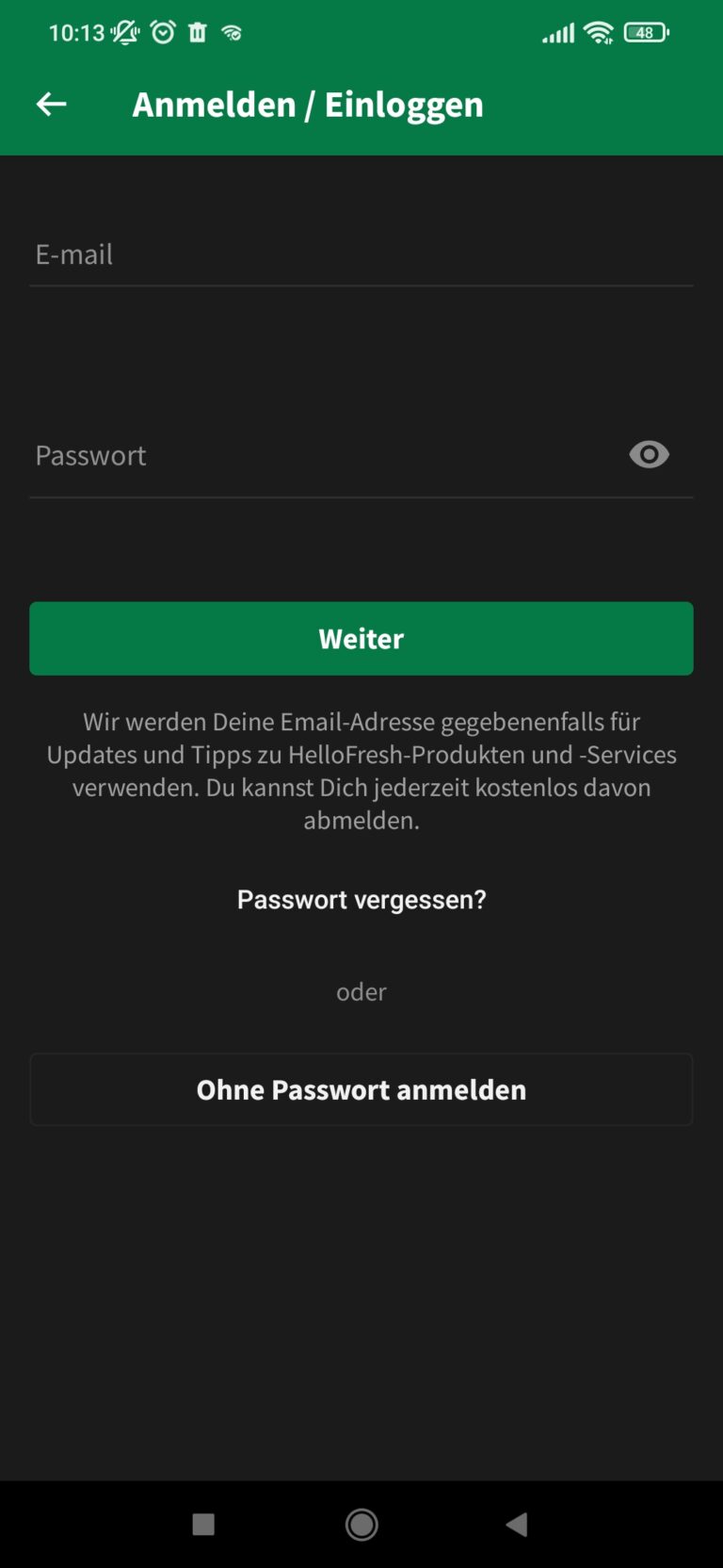 HelloFresh Login 2024 KOCHBOX