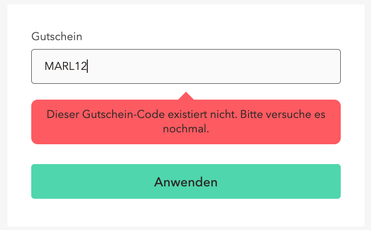 Marley Spoon Gutschein fehler