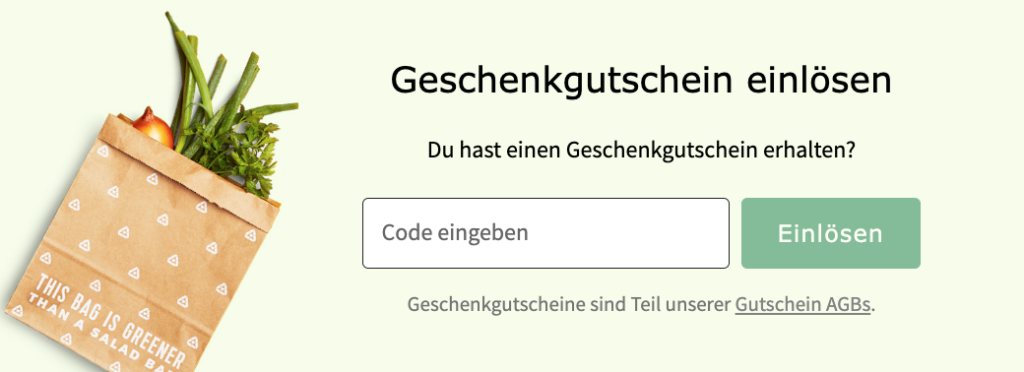 HelloFresh Geschenkgutschein einlösen